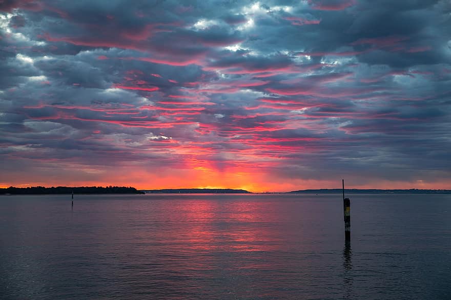 wschód słońca, świt, morze, krajobraz, ocean, chmury, Sydnej, Australia