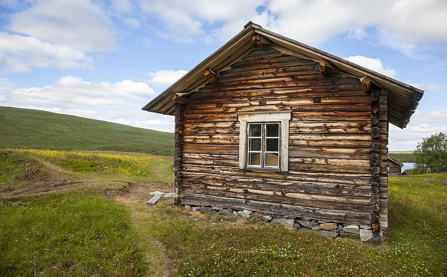 cabane en rondins, musée, chalet, tradition, historique, Laponie, Finlande