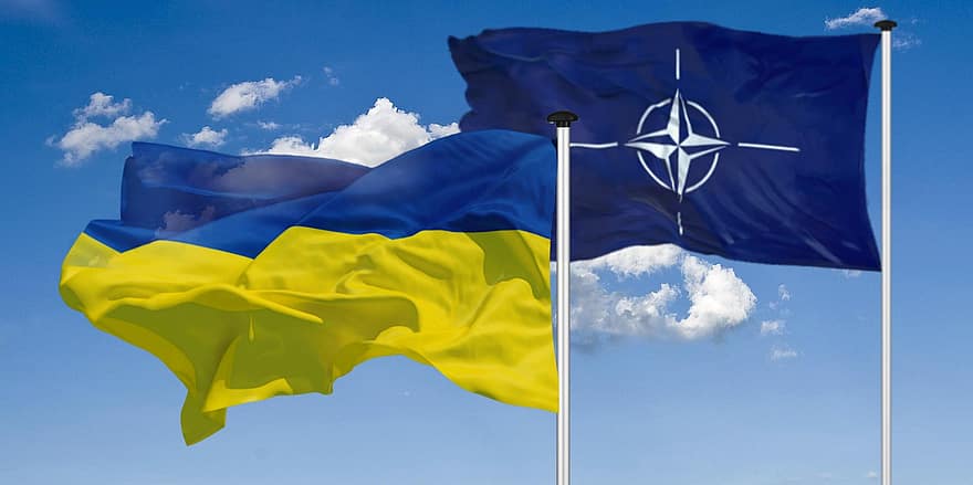 nato, Ukrajina, vlajka, solidarita, prapor, válka, mír, světový mír, Země, východní Evropa, dom
