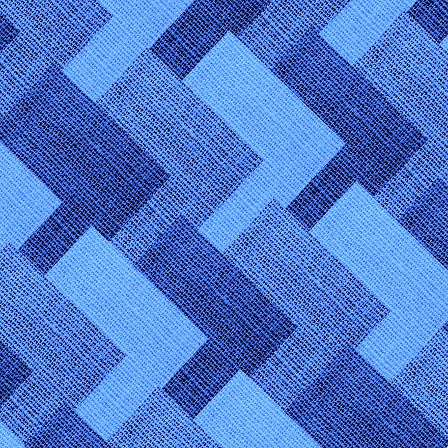 têxtil, tecido, azul, tons, formas, geométrico, desenhar, padronizar, matizes, diagonal, viés