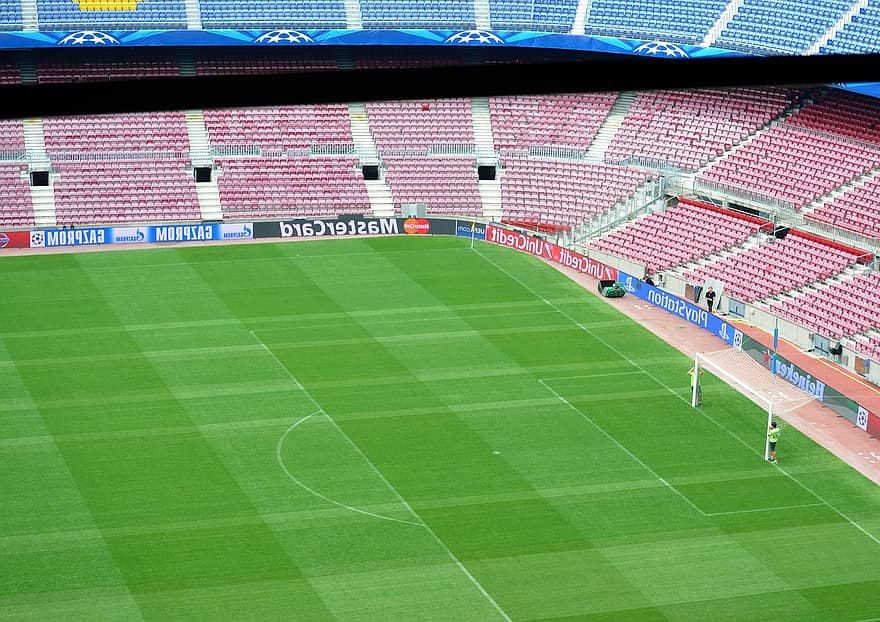 Camp Nou, estadio, blanqueador, estadio de fútbol, Campo de deportes, sillas, filas, fútbol, deporte, suelo, campo