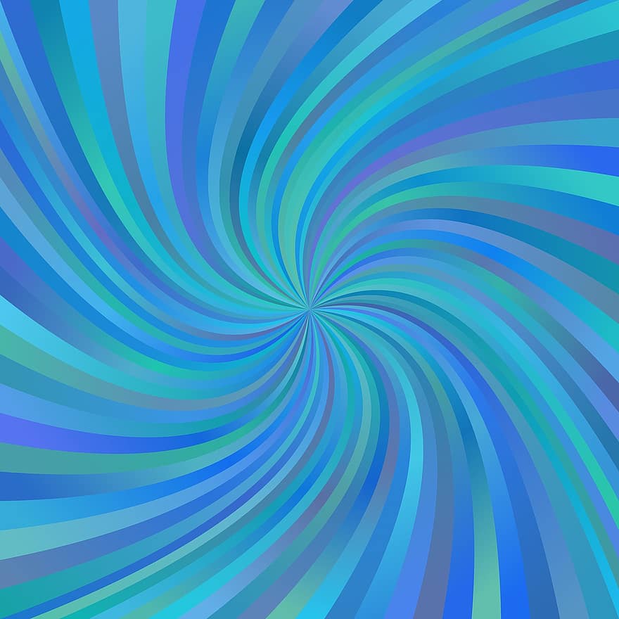 Blau, Hintergrund, Spiral-, Strudel, Spinnen, Strahl, mehrfarbig, Gradient, Design, platzen, wirbeln