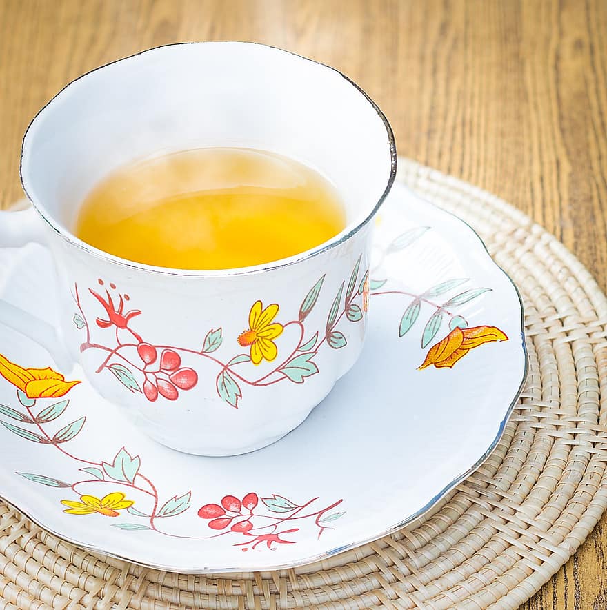 Tea, Herbal Tea, Hot Drink, close-up, drink, table, backgrounds, food, crockery, wood, freshness