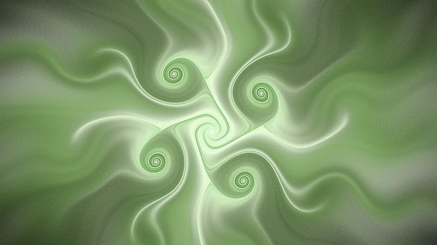 fractal, verde, blanco, Día de San Patricio, fantasía, modelo, olas, arte fractal, Arte verde, fantasía verde, Ola Verde