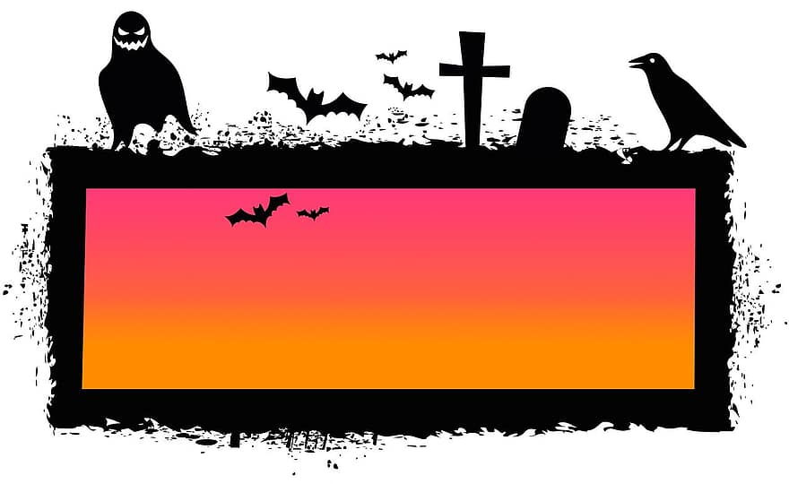 Halloween, ratpenats, tarda, ocultisme, màgia, posta de sol, volant, corb, creu, cementiri, esperit