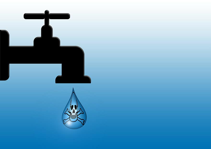 Faucet, Skull And Crossbones, Drip, Teardrop, Poison, Poisoning, Water Quality, Contamination, Environment