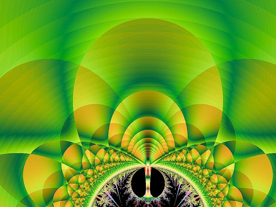 fractal, fantasia, digitaalinen, taide, vihreä fantasia