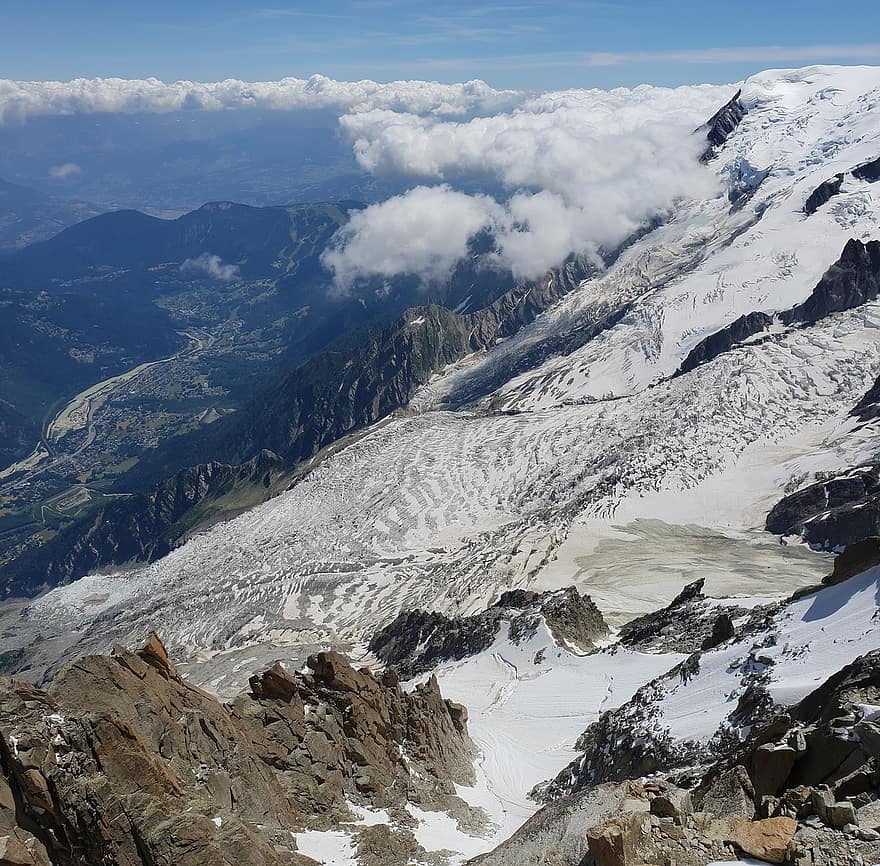 natur, reise, utforskning, utendørs, Alpene, trekking, Tour De Mont Blanc, fjell, fjelltopp, snø, landskap