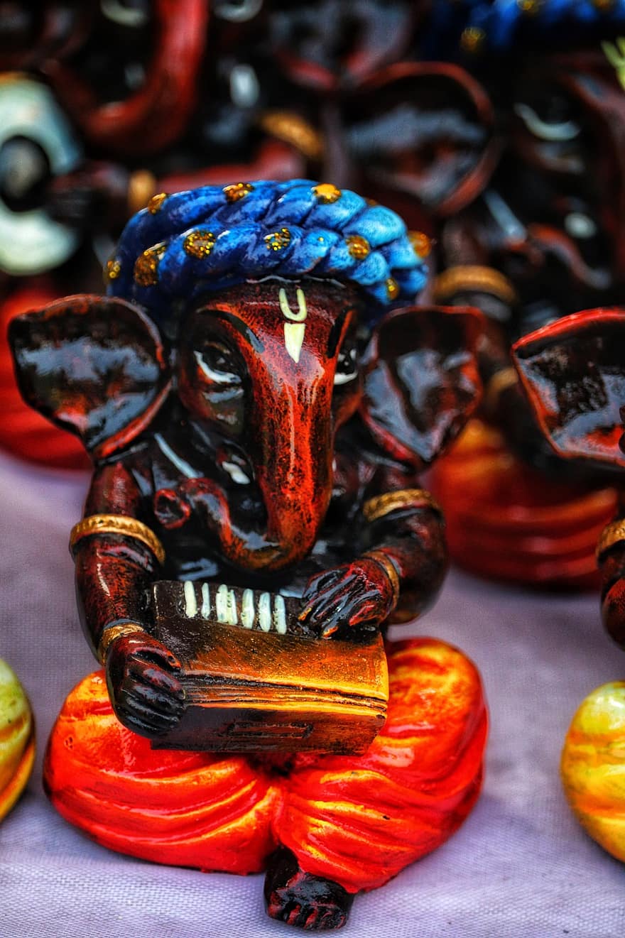 figurina ganesha, induismo, religione, culture, souvenir, cultura indigena, decorazione, multicolore, mestiere, statua, giocattolo
