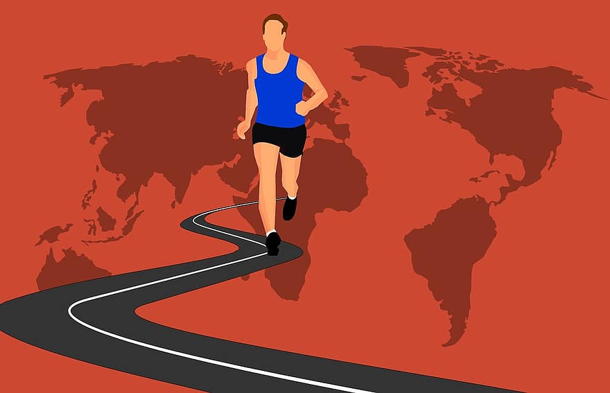 marathon, coureur, monde, route, courir, aptitude, actif, athlète, concurrence, le jogging, en bonne santé