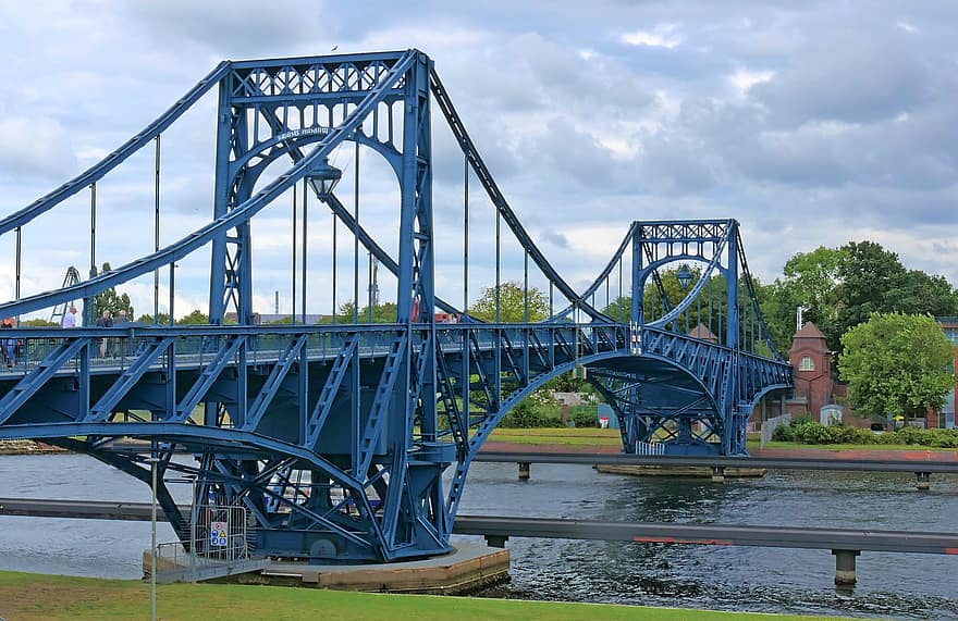 Kaiser Wilhelm Bridge, ponte, architettura, ponte in acciaio, ponte stradale, ponte sospeso, storico, punto di riferimento, Wilhelmshaven