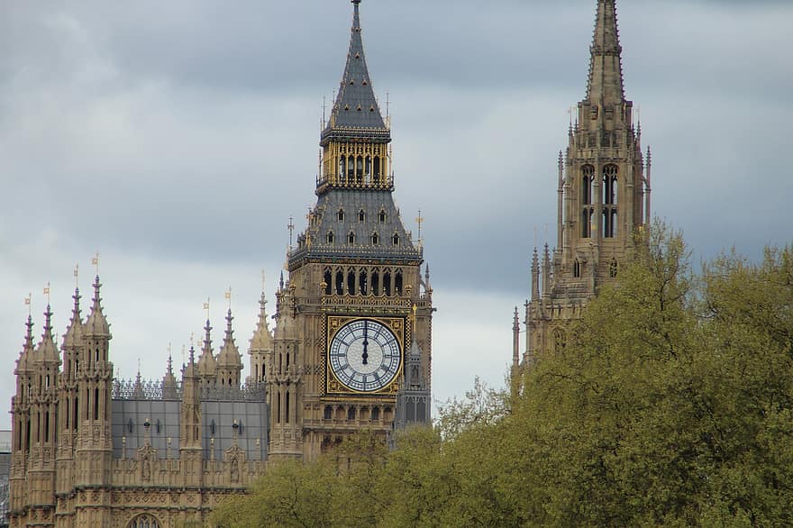 stor ben, klokke, london, england, arkitektur, tårn, landemerke, westminster, Storbritannia, reise, turisme
