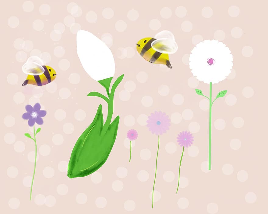 kwiaty, pszczoły, Natura, rośliny, kwiat, kwitnąć