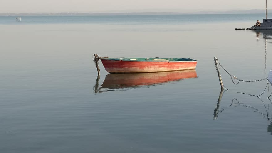 Boat, Lake, Summer, Balaton, Peaceful, nautical vessel, water, fishing, wood, transportation, tranquil scene