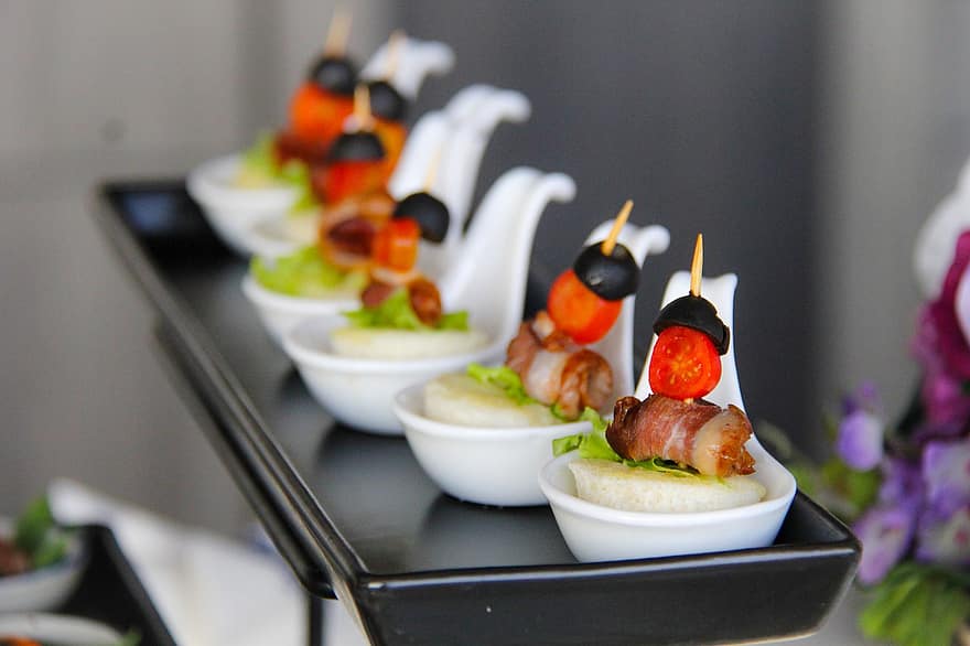 Food, Appetizer, Bacon, Culinary, gourmet, freshness, close-up, meal, plate, vegetable, crockery