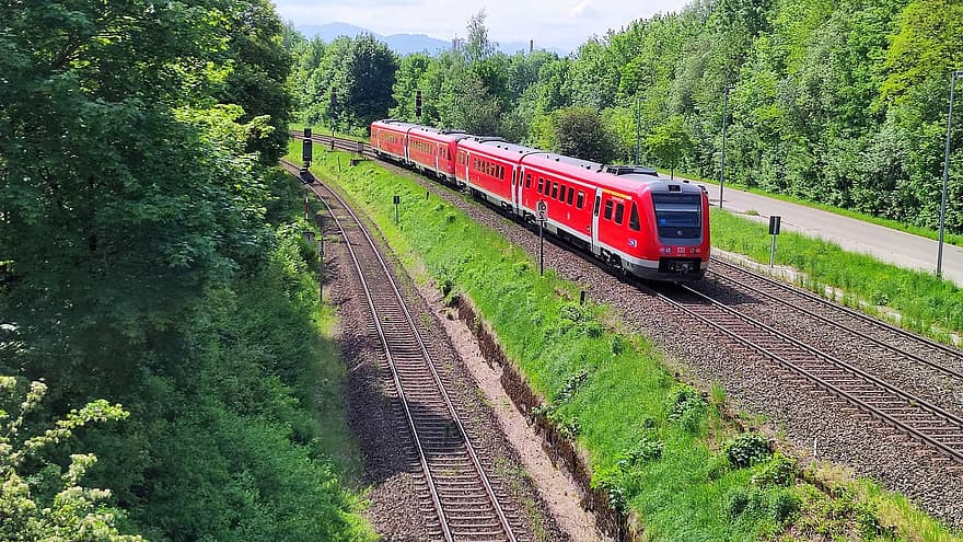treno, ferrovia, trasporto, db, Kempten, viaggio, Ferrovia, binari ferroviari, mezzi di trasporto, velocità, modalità di trasporto