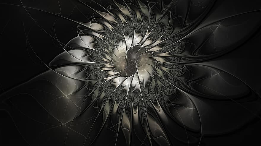 Fractal, Abstract, Pattern, Silver, Detail