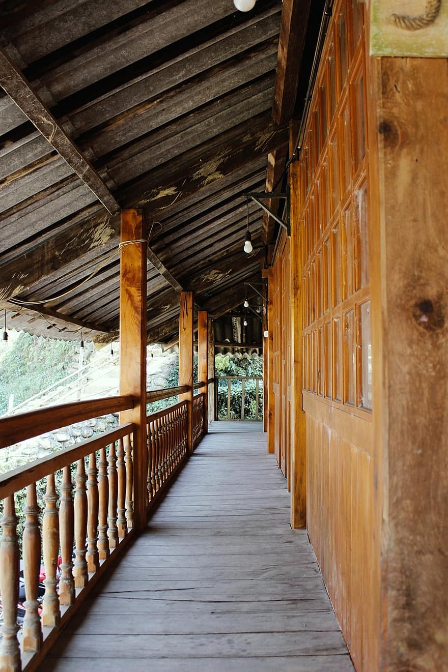 corridoio, veranda, legna, architettura, vecchio, in casa, tavola, struttura costruita, vecchio stile, scena rurale, estate