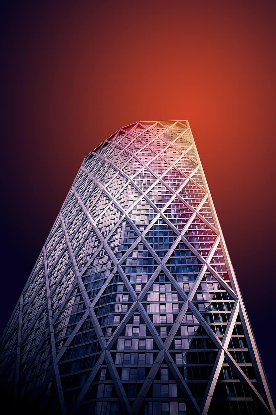Building, Tall, Architecture, Tall Building, Modern, Office, Office Building, Modern Architecture, Perspective, Modern Building, Neon