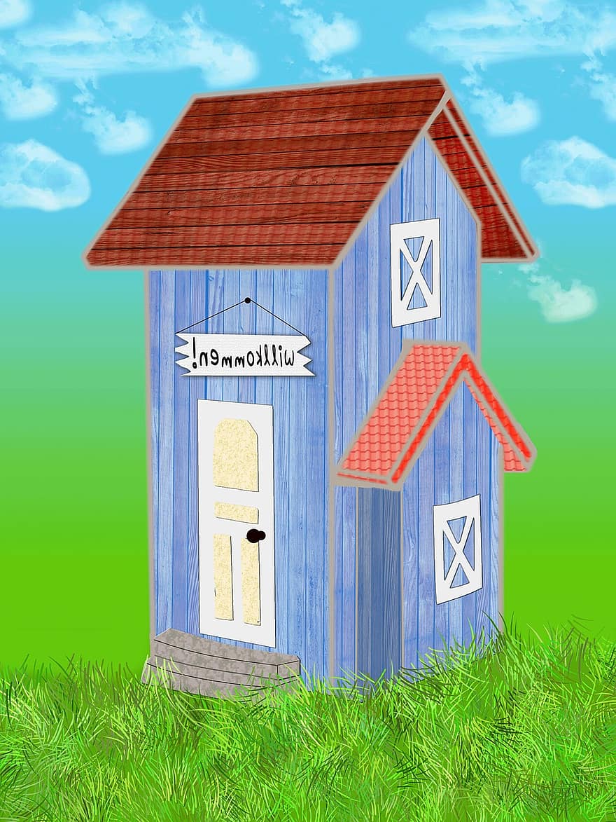 Haus, Hütte, Farbe, Textur, Hintergrund