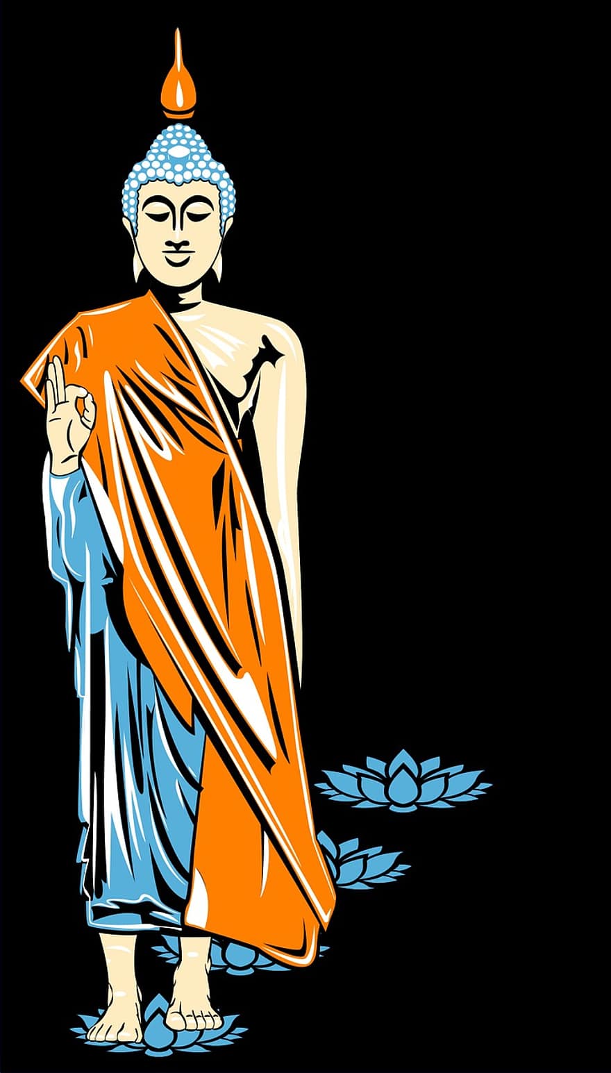 Budda, Immagine, serigrafia, buddismo, ammide, loto, fiore di loto, est, zen, meditazione, yoga