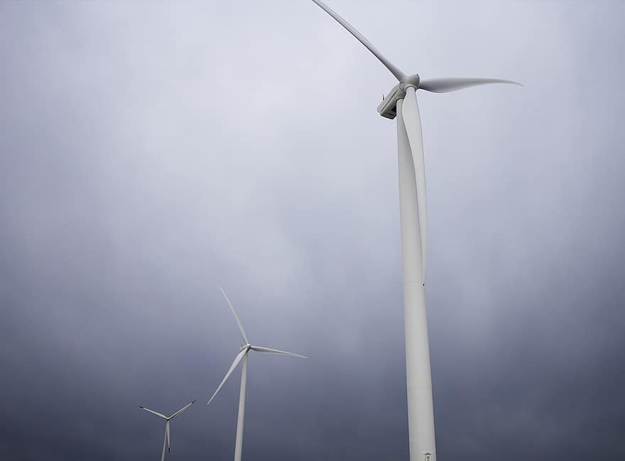 Turbin angin, listrik, energi, kekuasaan, langit, hijau, eco