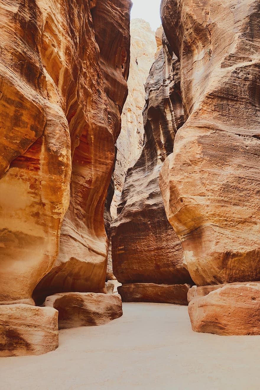 Jordan, Petra, kanjoni, luonto, kivimuodostumat, maisema, hiekkakivi, hiekka, rock, heikentynyt, matkustaa