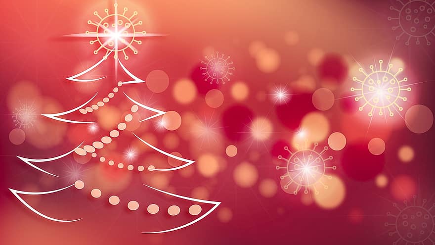 Sapin de Noël, Noël, joyeux Noël, vacances, toile de fond, élégant, salutation, fête, décoratif, étoile, virus
