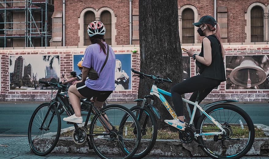 jízdní kola, město, ulice, jízdní kolo, cyklistika, muži, sport, městský život, cyklus, cvičení, dospělý