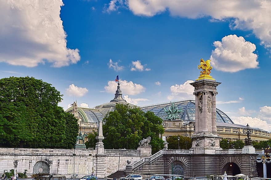 monument, historisch, toren, standbeelden, Parijs