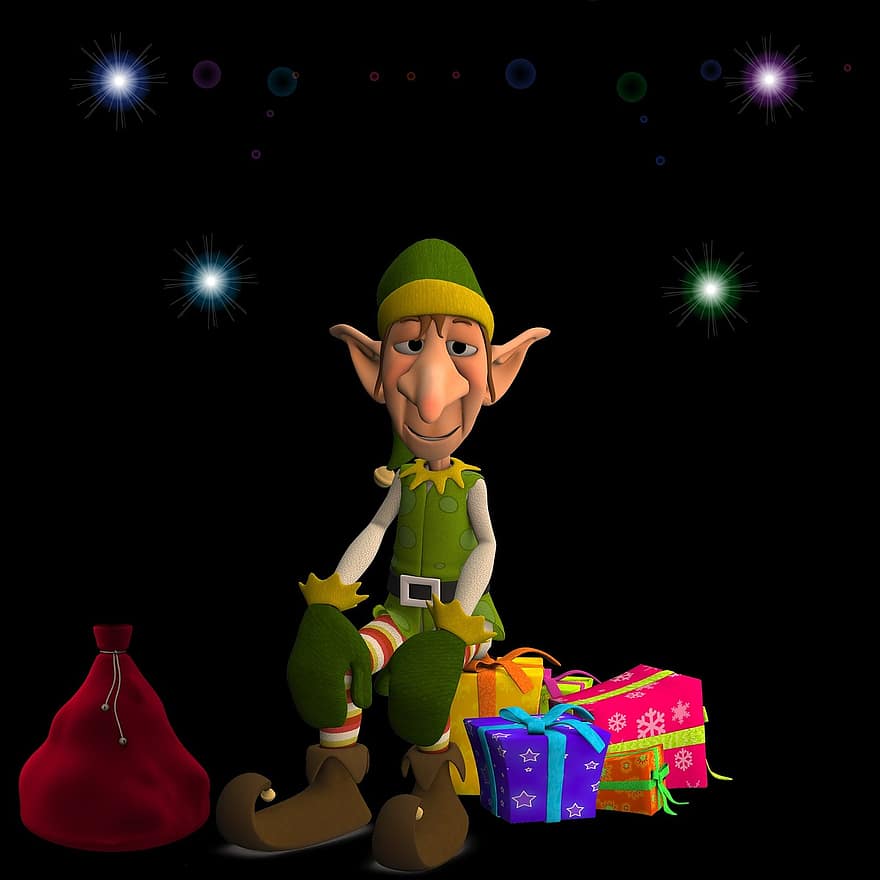 elf, cadou, Crăciun