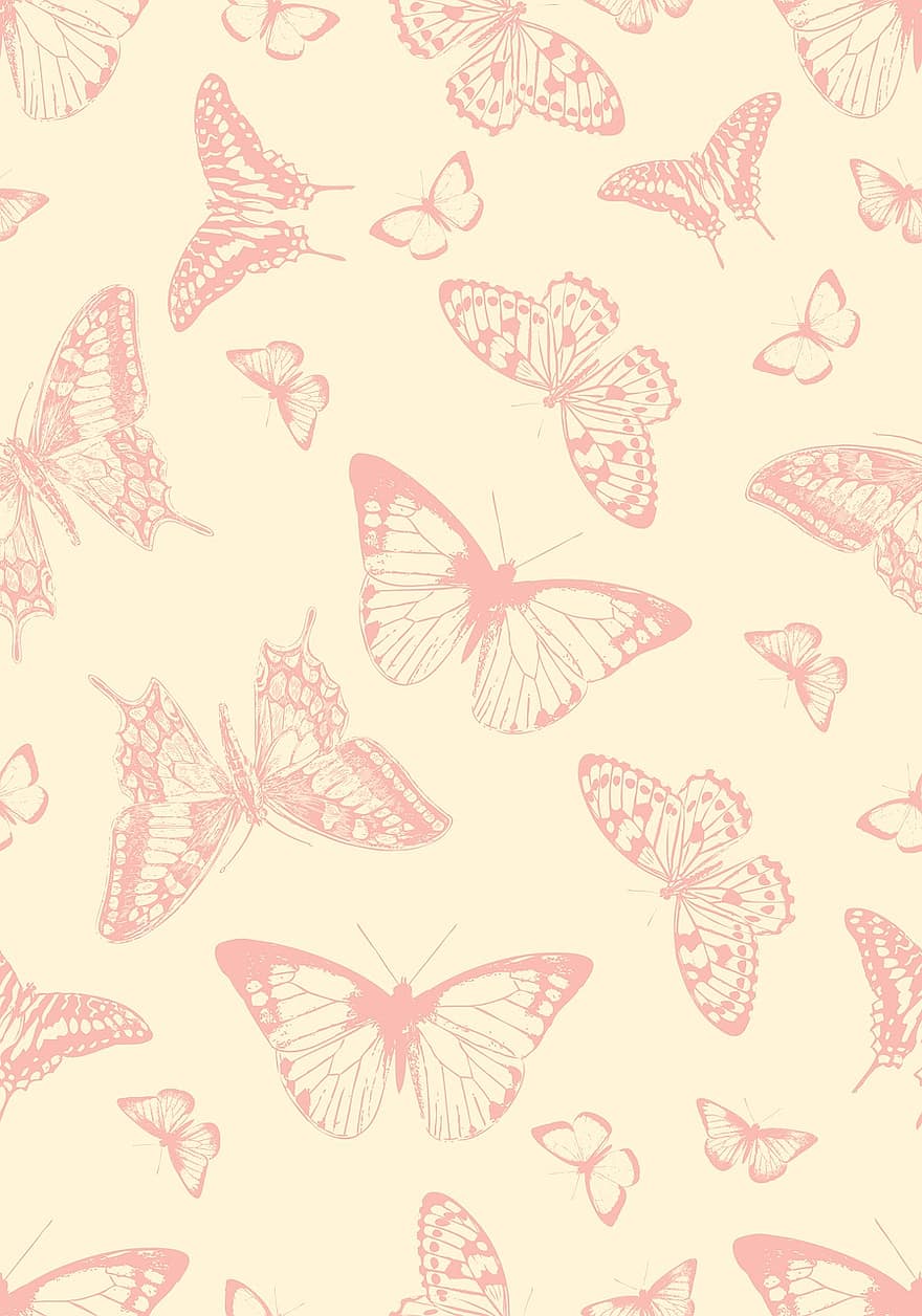 бабочка, бабочки, марочный, бесшовный, шаблон, летающий, бабочка фон