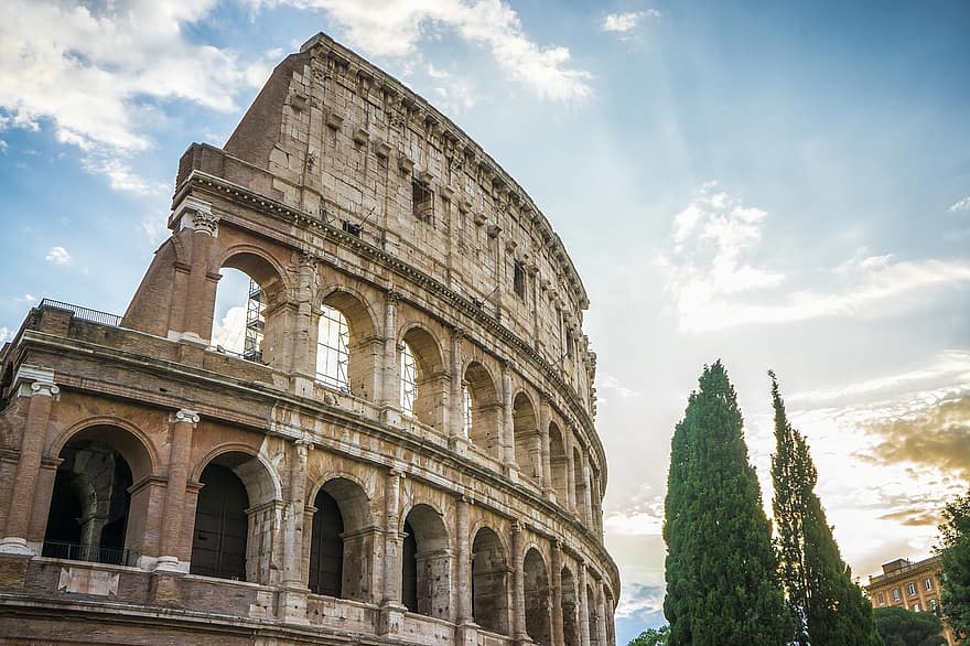 Řím, Itálie, koloseum, výlet, cestovat, antický, starověké, cestovní ruch, město, roma, římský