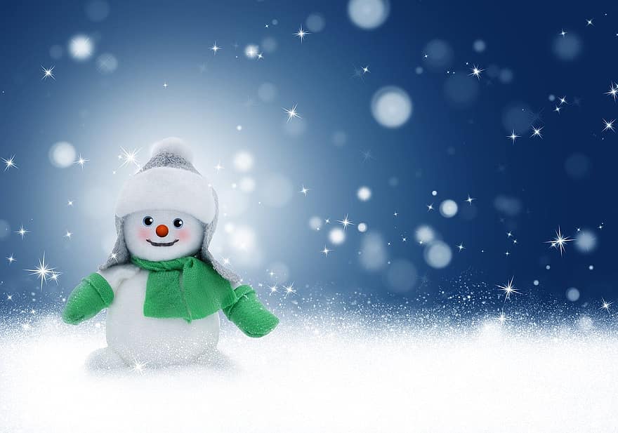 हिम मानव, हिमपात, सर्दी, क्रिसमस, चमकदार, खिलौने, नया साल, ब्लू न्यूज, नीली बर्फ