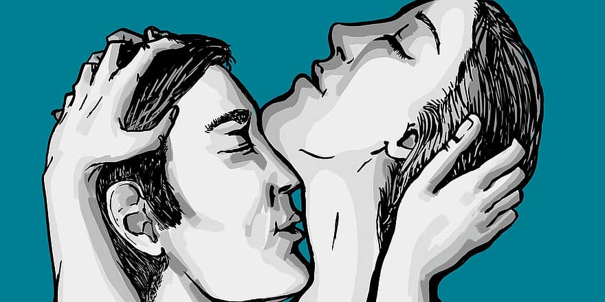 Drawing, Love, A Couple Of, Comic, Black And White, Ff, Turquoise, Cartoon, Emotion, Passion