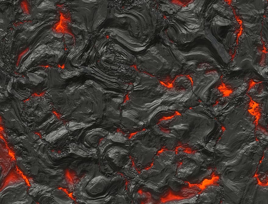 Rock, Volcanic, Hot, Lava, Burn, Boil, Erupt, Nature, Surface, Texture, Abstract