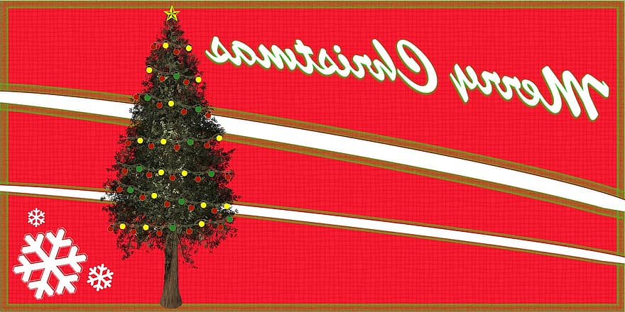 καλά Χριστούγεννα, Χριστούγεννα, χριστουγεννιάτικο δέντρο, κάρτα, εύθυμος, αργία, χειμώνας, διακόσμηση, εορτασμός, χαιρετισμός, χιόνι