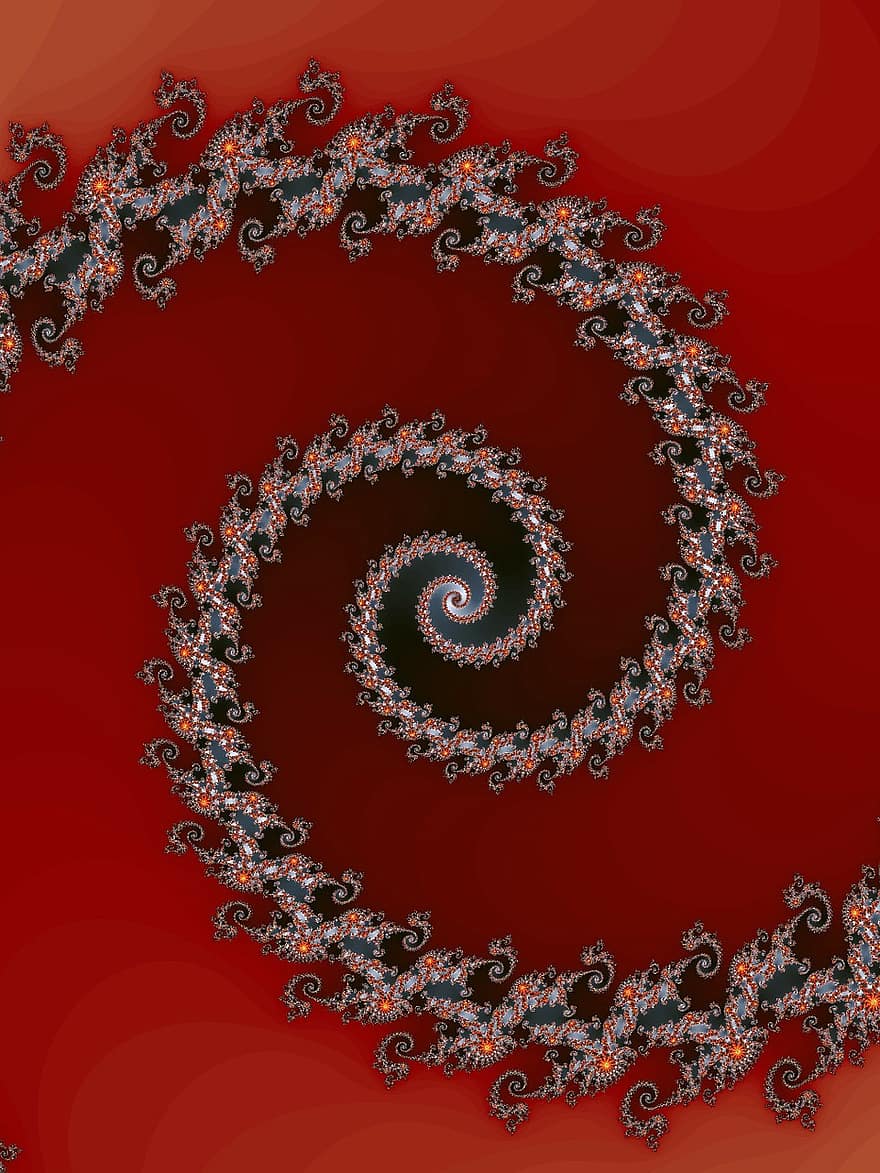 spirala, fraktal, krzywa, skręcone, wzór, obrót, abstrakcja, cyfrowy, abstrakcyjny, tło, wykonanie