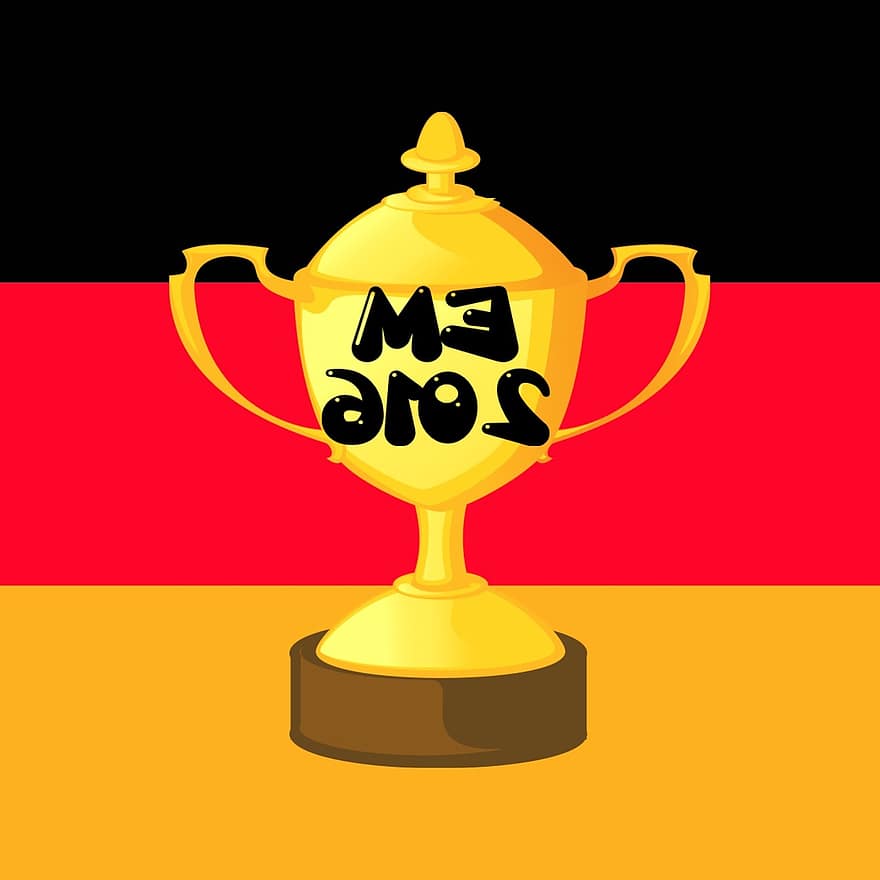 Alemanha, em, bandeira, ouro vermelho preto, cores nacionais, Europa, Copa do Mundo, França, Berlim, futebol, copo