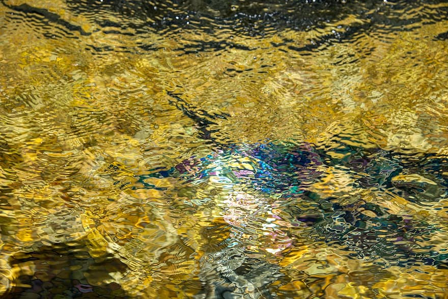 фонтан, основной, река, течь, золотой, искриться, отражение, остров Майнау