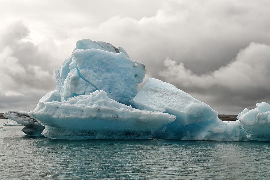 glacier, iceberg, en plein air, Jokulsarlon, mer
