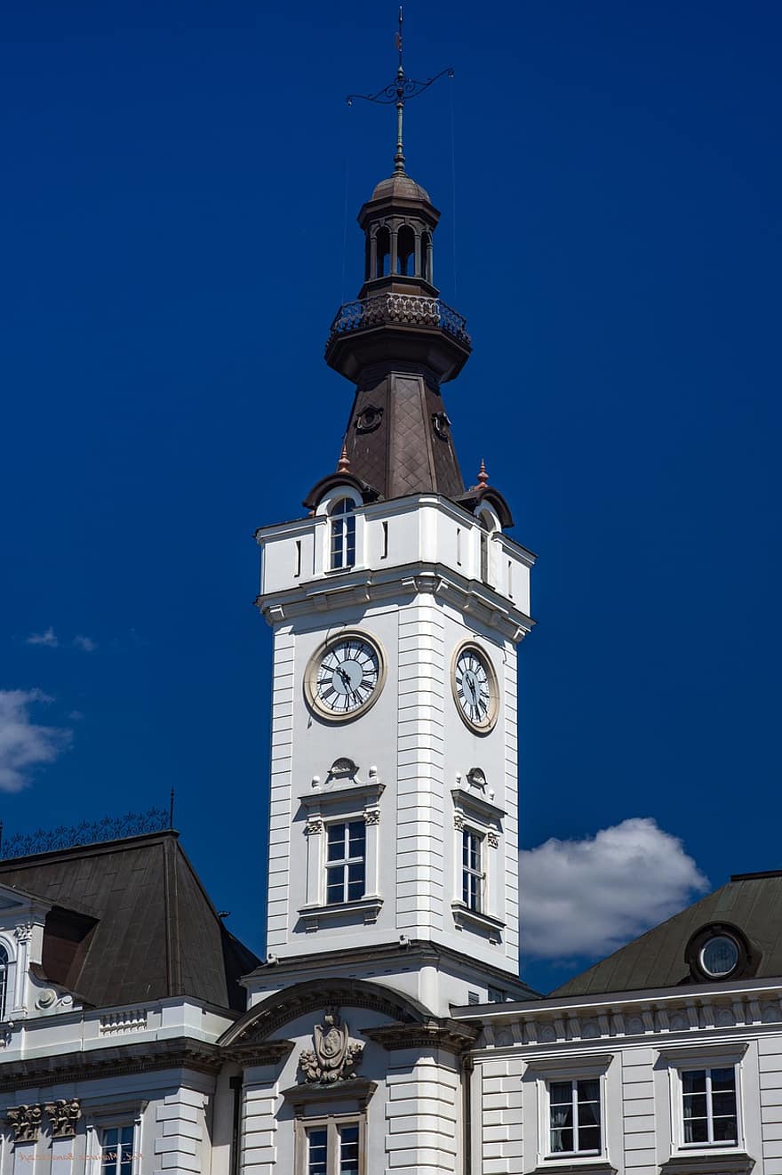 Polonia, sierra de arco, torre, reloj, ciudad, arquitectura, exterior del edificio, lugar famoso, azul, historia, antiguo