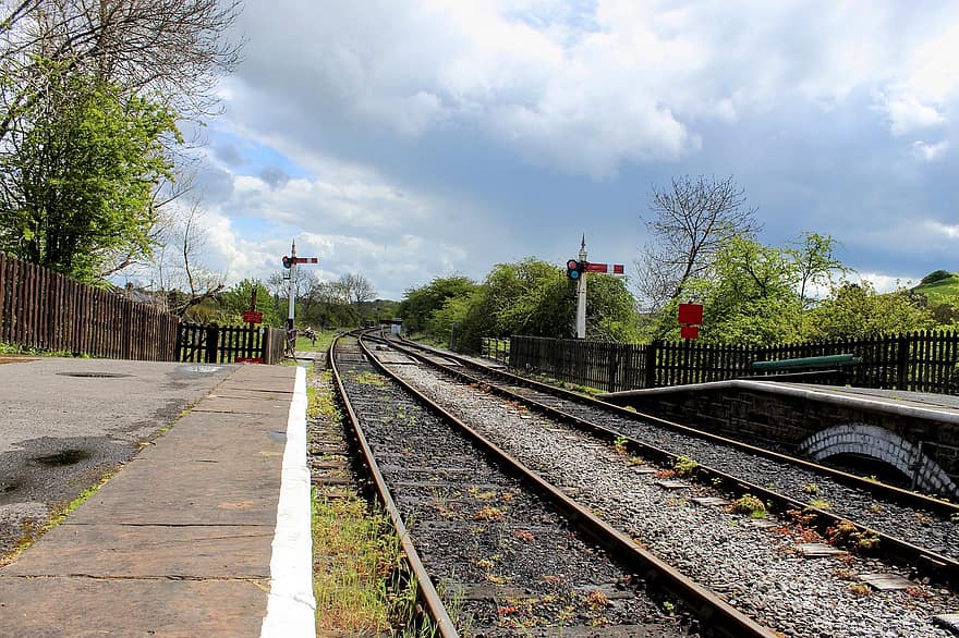 dzelzceļš, staciju, Bolton Abbey stacija, mantojums, Embsay Bolton Abbey Steam Railway, tvaika dzelzceļš, mantojuma dzelzceļš, Vēstniecība, boltona abatija, ziemeļu yorkshire