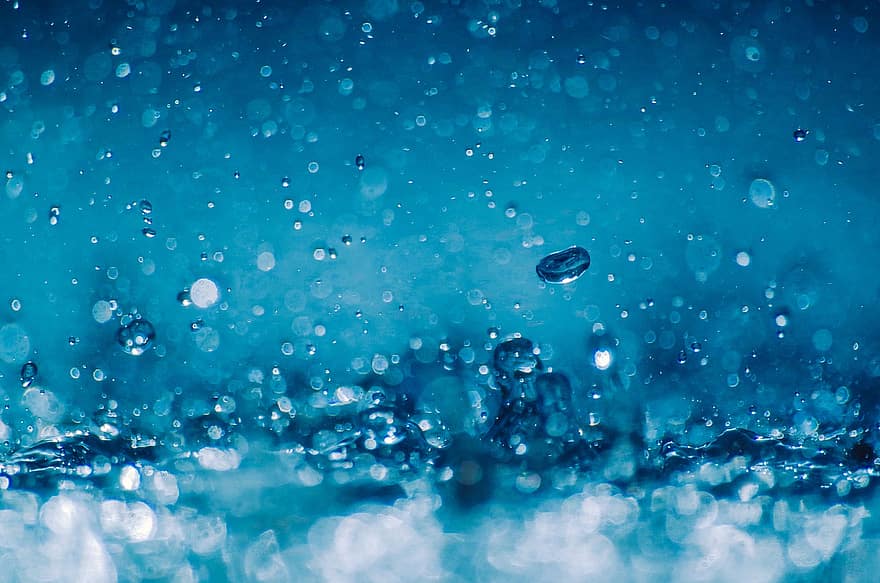 agua, gotas, fondo, chapoteo, gotas de lluvia, gotitas de agua, gotas de agua, líquido, azul, antecedentes, resumen