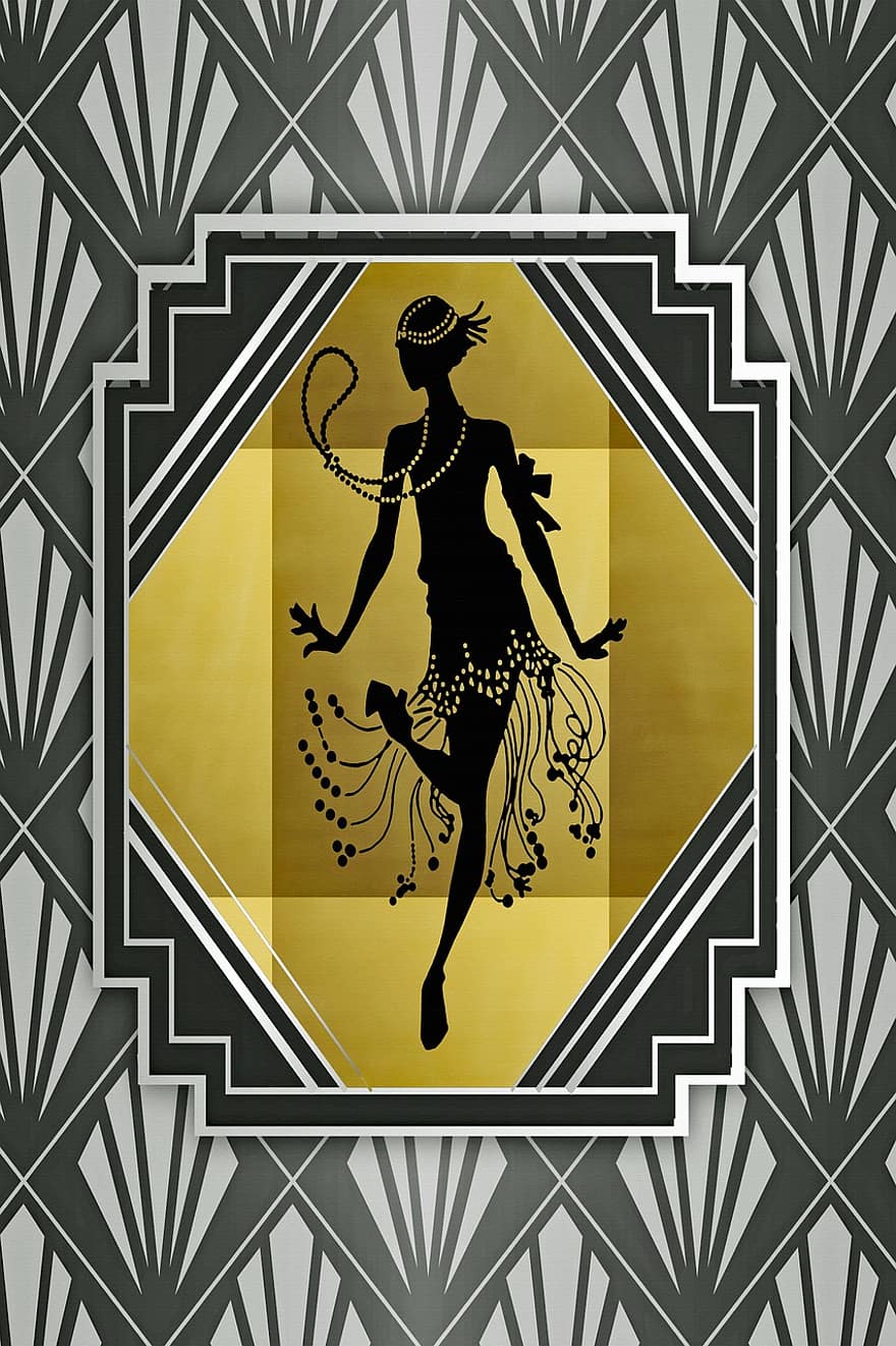 flapper, Rouva 20-luku, Kultahattu, 20s, antiikki-, 1930, nainen, muoti, Gatsby, 30s, retro