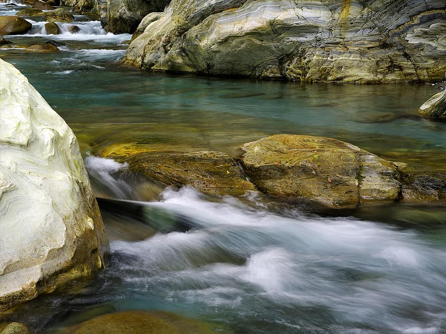 corriente, río, rocas, naturaleza, agua, fluir, Arroyo, agua clara