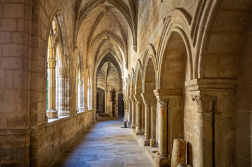 Monastery, Arches, Hall, Church, Cloister, Hallway, Corridor, Architecture, Religion, Medieval, Old