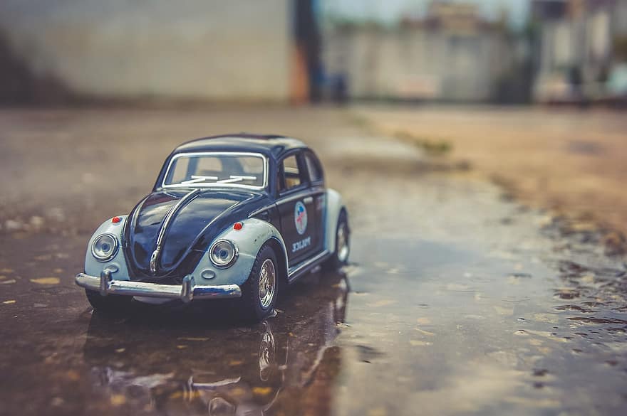 speelgoed-, miniatuur, auto, volkswagen