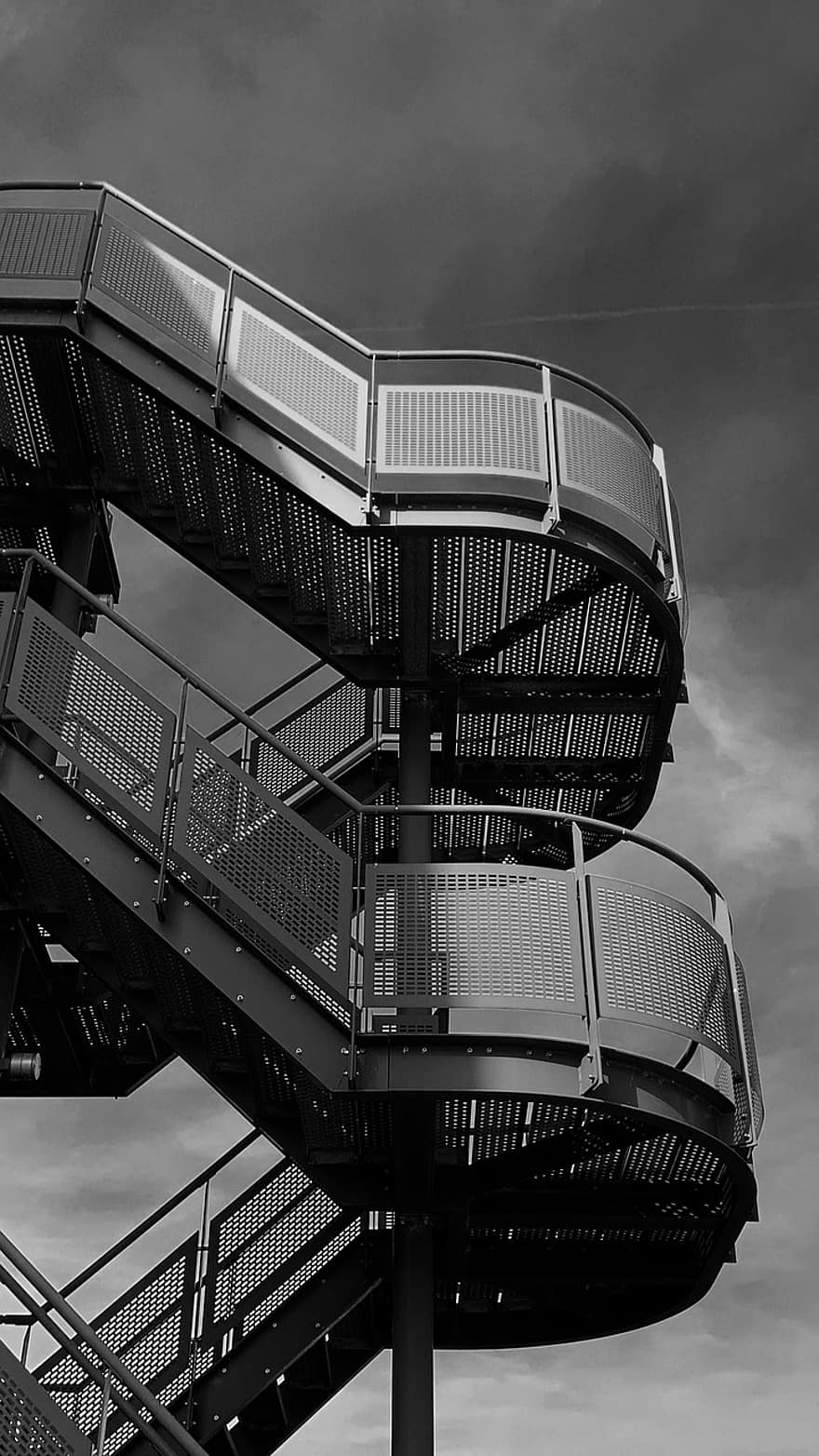 Stairs, Building, Architecture, Stairwell, Staircase, Steps, Steel, metal, black and white, built structure, modern