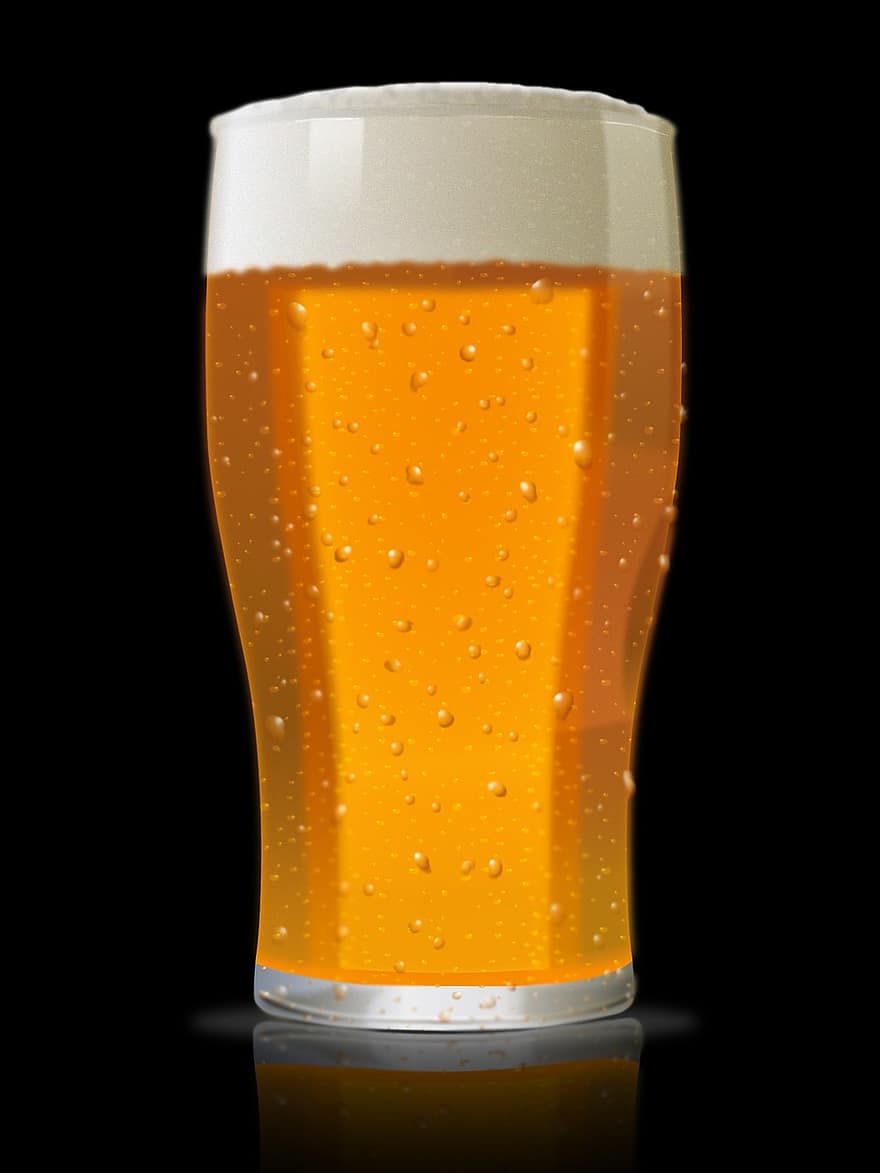 øl, pinta, blond, Bar, aperitif, glass, alkohol, krus, drikke, fersk, skum